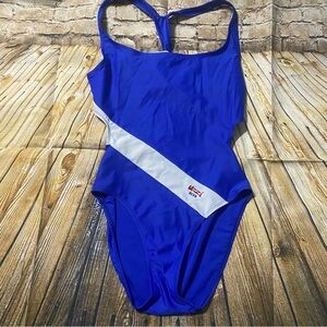 Uzzi Drive Blue White One Piece Competitive Swimsuit